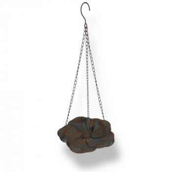 Vogeltränke Blatt klein Ø 34 cm – Hängende Metall-Vogeltränke im Vintage Stil